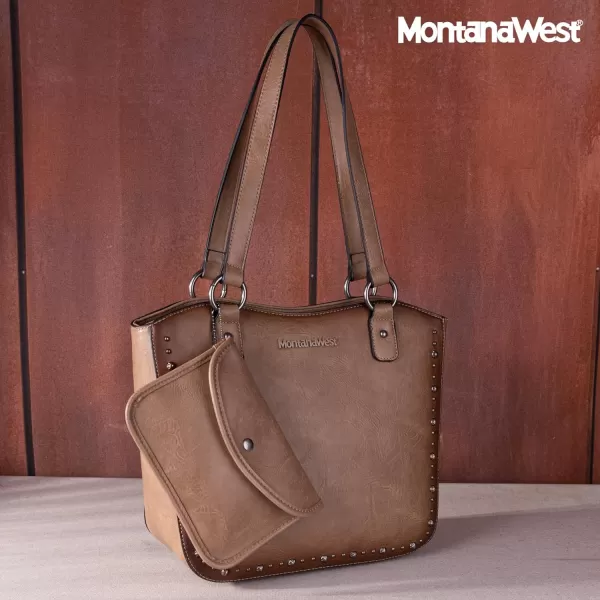 Montana West Women's Western Handbag Tooling Tote Bag Conceal Carry Purse with Detachable Holster