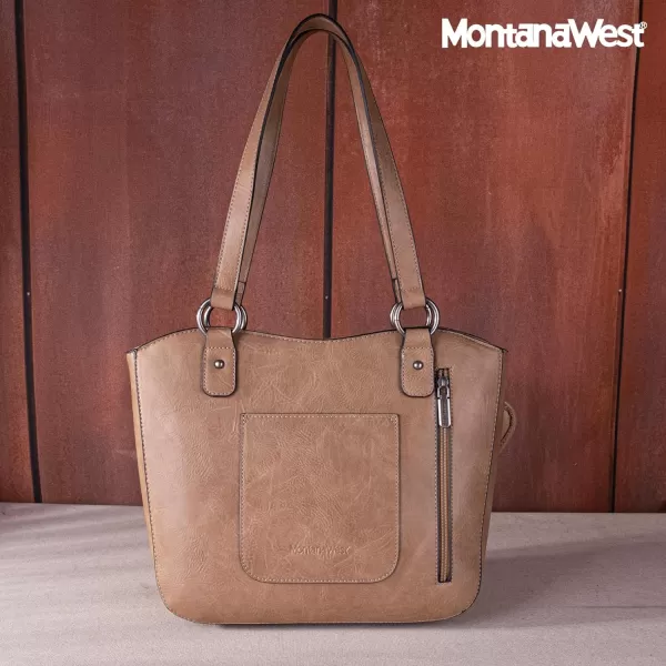 Montana West Women's Western Handbag Tooling Tote Bag Conceal Carry Purse with Detachable Holster