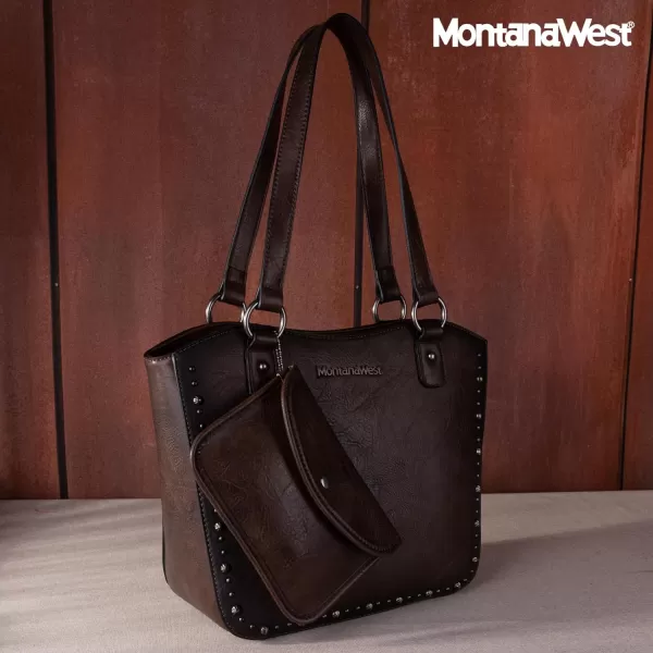 Montana West Women's Western Handbag Tooling Tote Bag Conceal Carry Purse with Detachable Holster