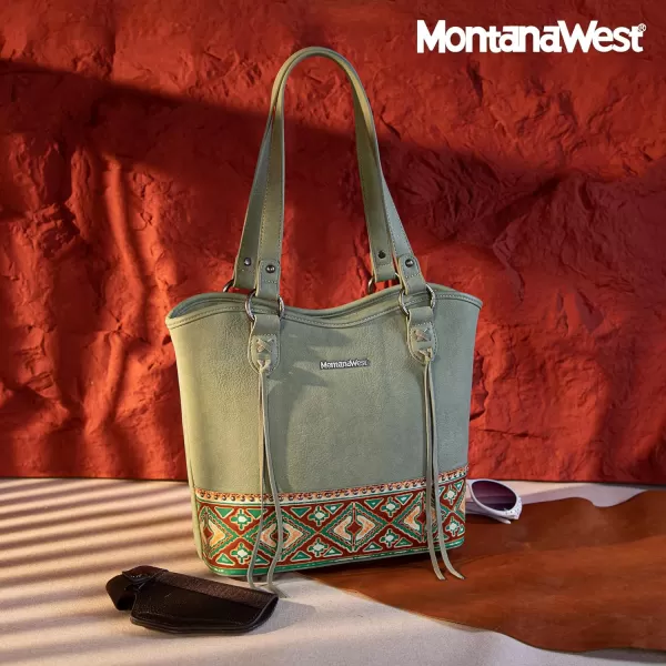 Montana West Women's Western Handbag Tooling Tote Bag Conceal Carry Purse with Detachable Holster