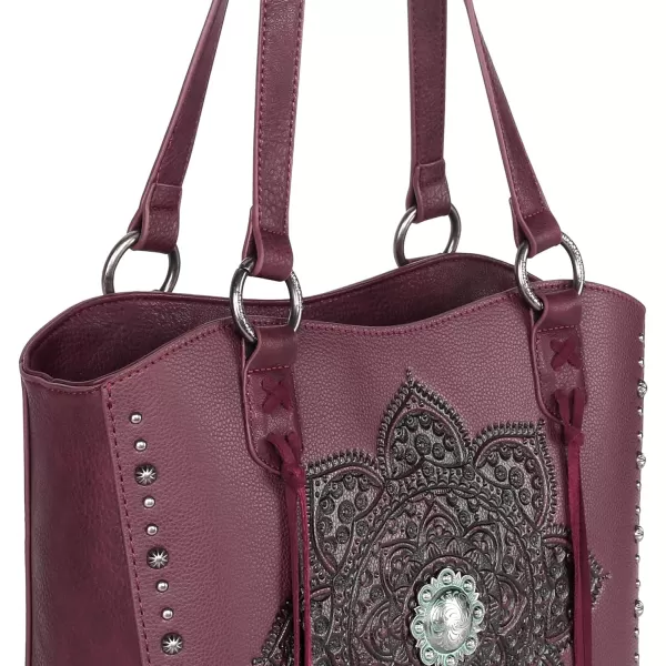 Montana West Women's Western Handbag Tooling Tote Bag Conceal Carry Purse with Detachable Holster