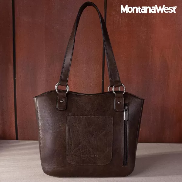 Montana West Women's Western Handbag Tooling Tote Bag Conceal Carry Purse with Detachable Holster