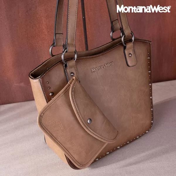 Montana West Women's Western Handbag Tooling Tote Bag Conceal Carry Purse with Detachable Holster