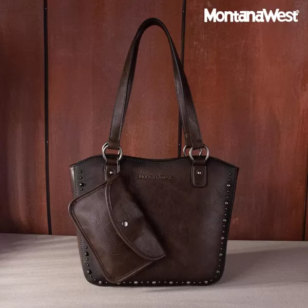 Montana West Women's Western Handbag Tooling Tote Bag Conceal Carry Purse with Detachable Holster