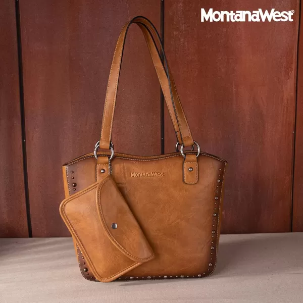 Montana West Women's Western Handbag Tooling Tote Bag Conceal Carry Purse with Detachable Holster