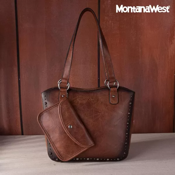 Montana West Women's Western Handbag Tooling Tote Bag Conceal Carry Purse with Detachable Holster