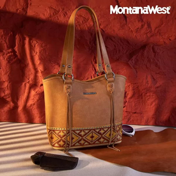 Montana West Women's Western Handbag Tooling Tote Bag Conceal Carry Purse with Detachable Holster