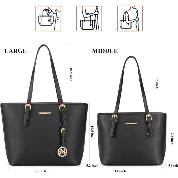 Tote Handbag Purse Set for Women Large and Medium 2pcs Satchel Shoulder Bag with Holster