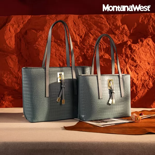 Tote Handbag Purse Set for Women Large and Medium 2pcs Satchel Shoulder Bag with Holster