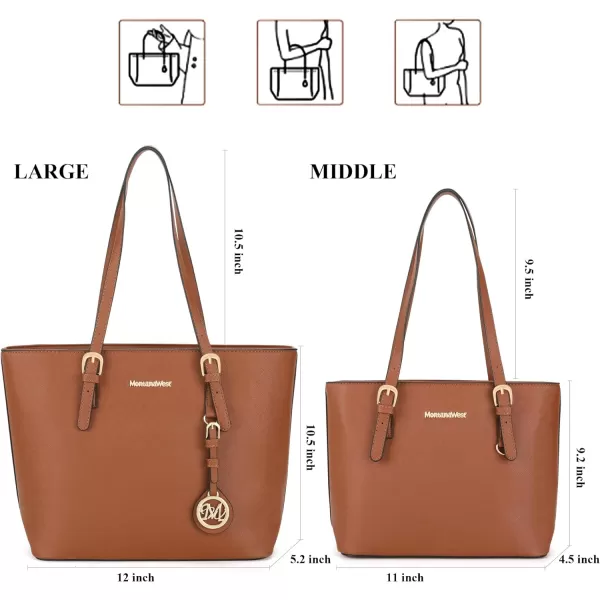 Tote Handbag Purse Set for Women Large and Medium 2pcs Satchel Shoulder Bag with Holster