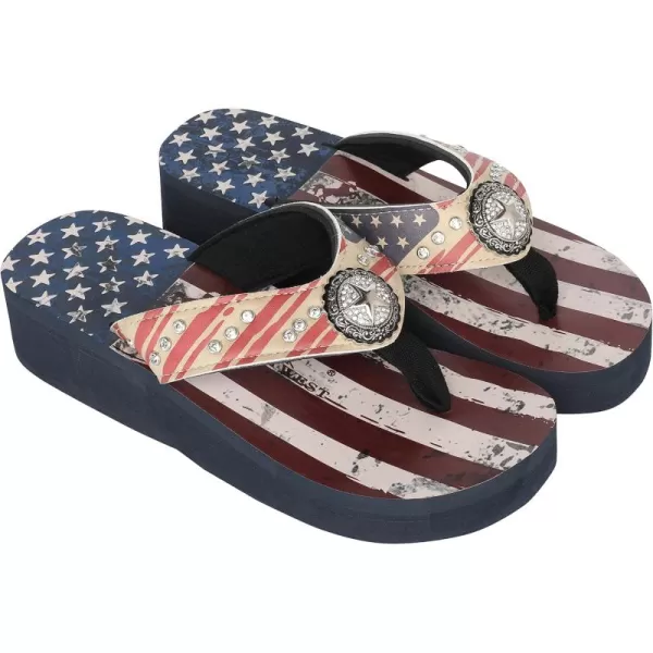 Montana West Flip Flops for women Wedge Flip Flops Western Wedge Sandals Bling Flip Flops Beach Sandals