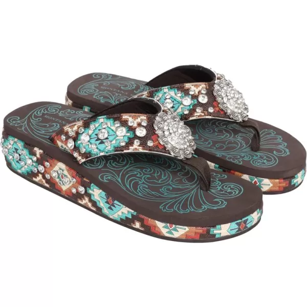 Montana West Flip Flops for women Wedge Flip Flops Western Wedge Sandals Bling Flip Flops Beach Sandals