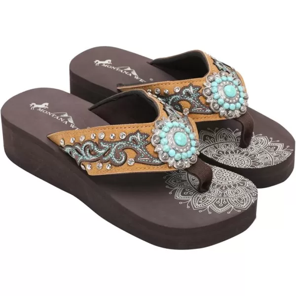 Montana West Flip Flops for women Wedge Flip Flops Western Wedge Sandals Bling Flip Flops Beach Sandals