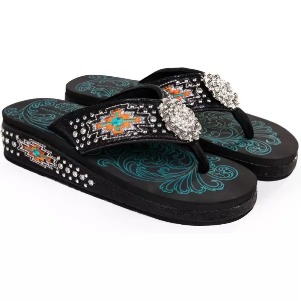 Montana West Flip Flops for women Wedge Flip Flops Western Wedge Sandals Bling Flip Flops Beach Sandals