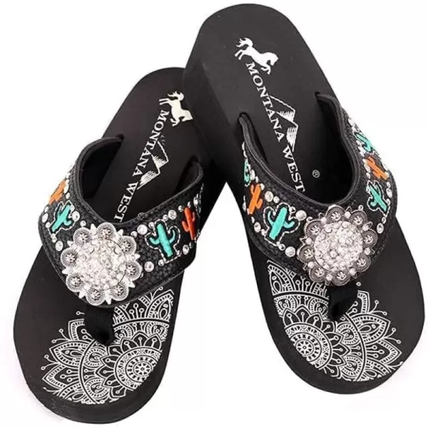 Montana West Flip Flops for women Wedge Flip Flops Western Wedge Sandals Bling Flip Flops Beach Sandals