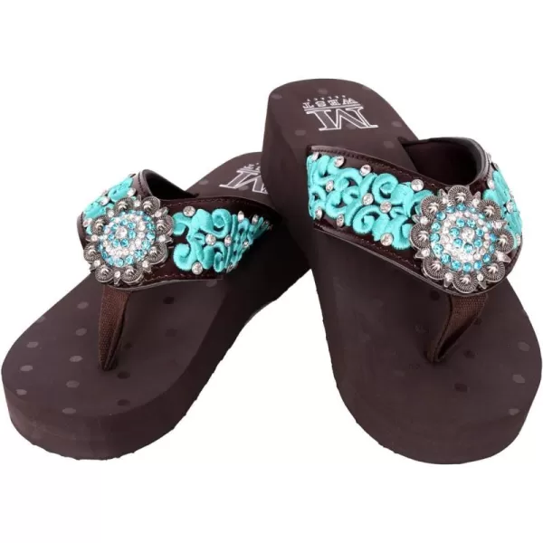 Montana West Flip Flops for women Wedge Flip Flops Western Wedge Sandals Bling Flip Flops Beach Sandals