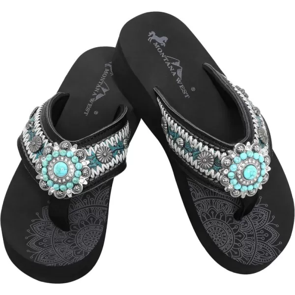 Montana West Flip Flops for women Wedge Flip Flops Western Wedge Sandals Bling Flip Flops Beach Sandals