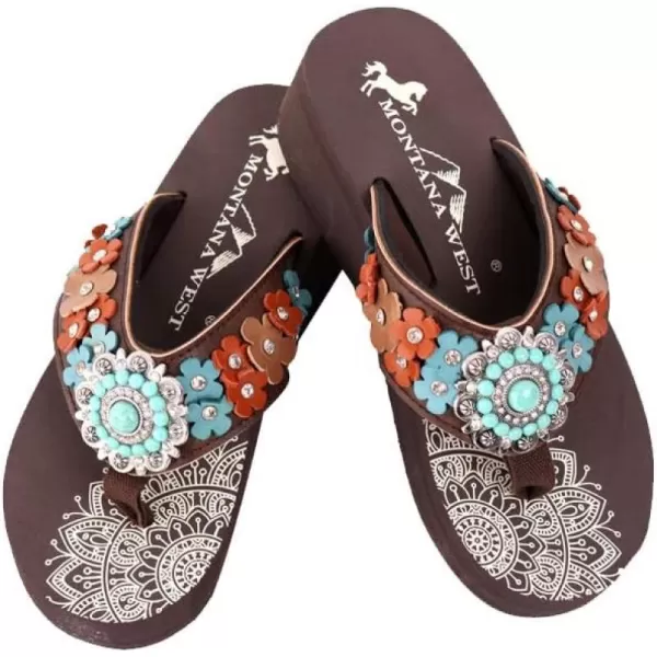 Montana West Flip Flops for women Wedge Flip Flops Western Wedge Sandals Bling Flip Flops Beach Sandals