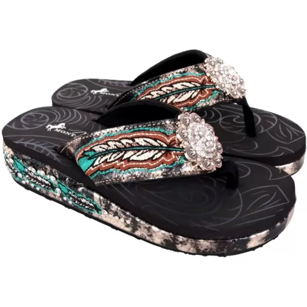 Montana West Flip Flops for women Wedge Flip Flops Western Wedge Sandals Bling Flip Flops Beach Sandals