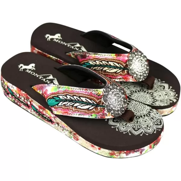 Montana West Flip Flops for women Wedge Flip Flops Western Wedge Sandals Bling Flip Flops Beach Sandals