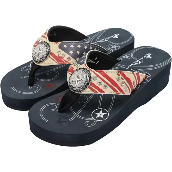 Montana West Flip Flops for women Wedge Flip Flops Western Wedge Sandals Bling Flip Flops Beach Sandals