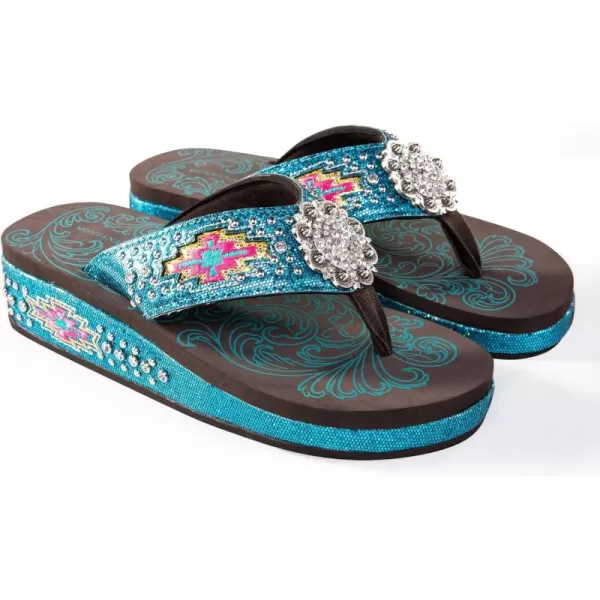 Montana West Flip Flops for women Wedge Flip Flops Western Wedge Sandals Bling Flip Flops Beach Sandals