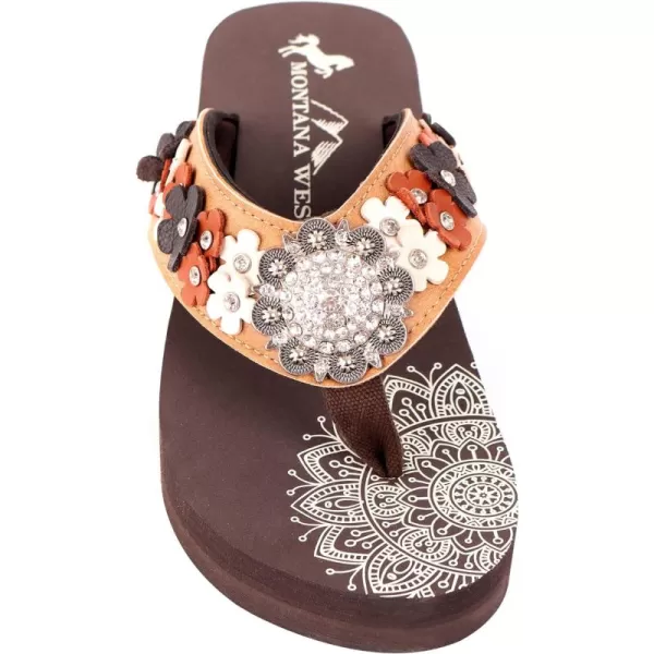 Montana West Patriotic Wedge Flip Flops for Women Western Rhinestone Comfort Thong Sandals