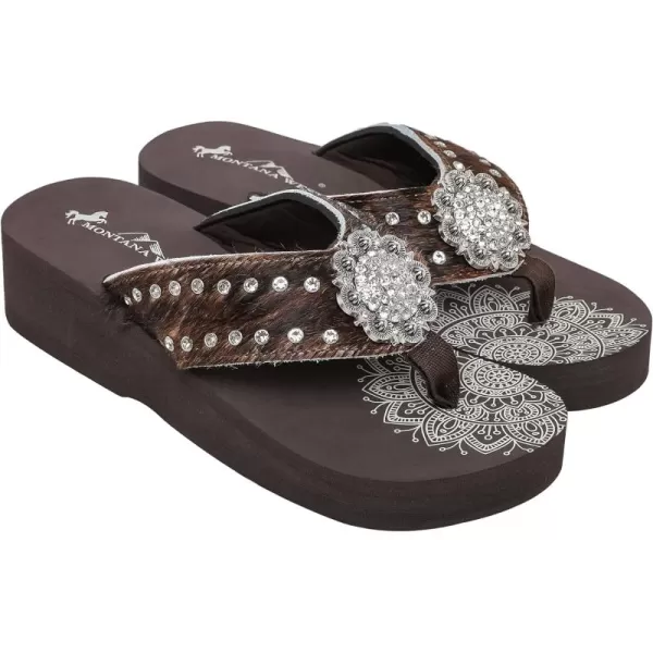 Montana West Patriotic Wedge Flip Flops for Women Western Rhinestone Comfort Thong Sandals