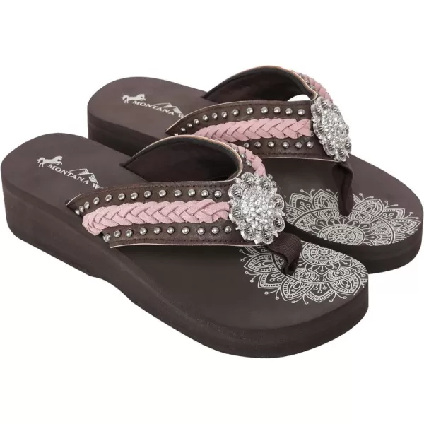 Montana West Patriotic Wedge Flip Flops for Women Western Rhinestone Comfort Thong Sandals