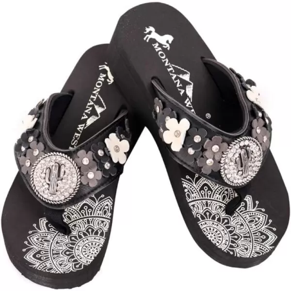 Montana West Patriotic Wedge Flip Flops for Women Western Rhinestone Comfort Thong Sandals