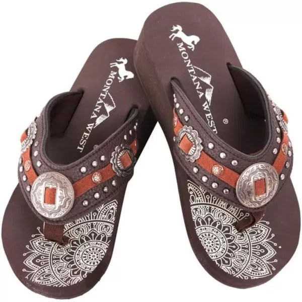 Montana West Patriotic Wedge Flip Flops for Women Western Rhinestone Comfort Thong Sandals