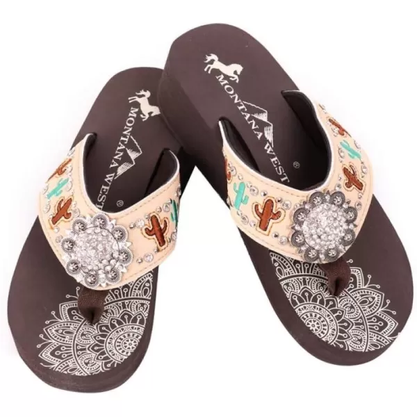 Montana West Patriotic Wedge Flip Flops for Women Western Rhinestone Comfort Thong Sandals