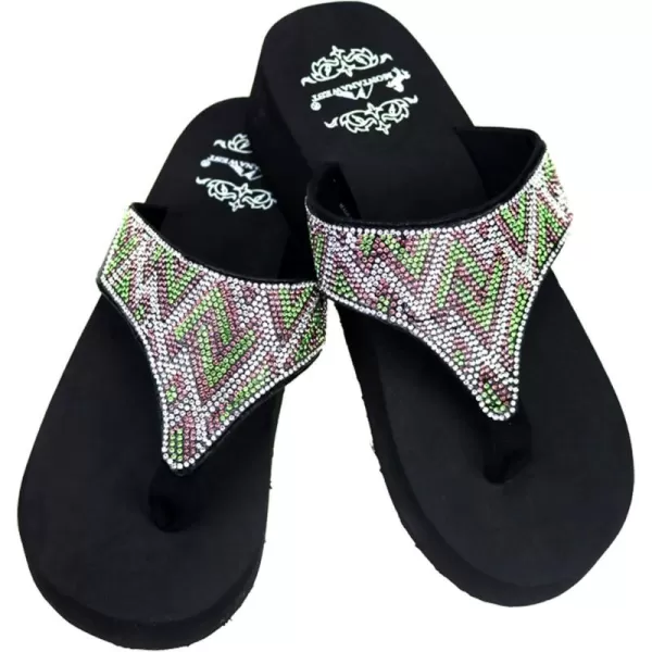 Montana West Patriotic Wedge Flip Flops for Women Western Rhinestone Comfort Thong Sandals