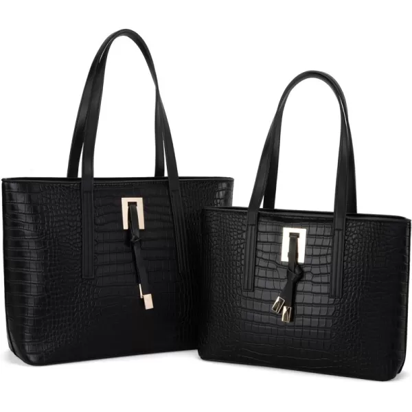 Tote Handbag Purse Set for Women Large and Medium 2pcs Satchel Shoulder Bag with Holster