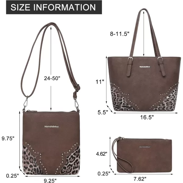 Montana West 3pcs Handbag Set Leopard Print Tote Bag for Women