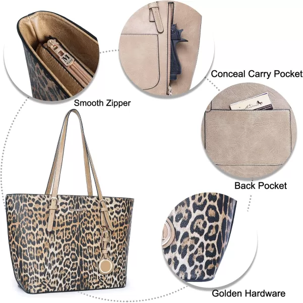 Montana West 3pcs Handbag Set Leopard Print Tote Bag for Women