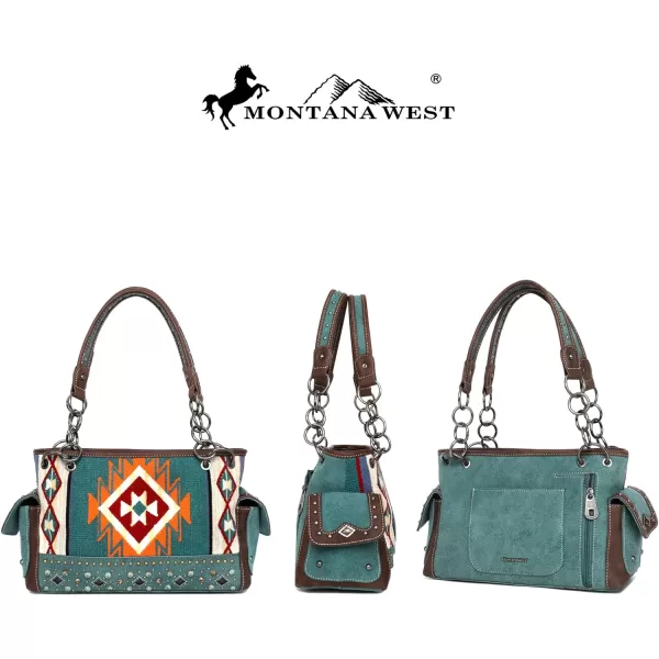 Montana West Aztec Tapestry Collection Tote Bag Western Shoulder Handbag and Crossbody Purse for Women