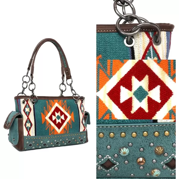 Montana West Aztec Tapestry Collection Tote Bag Western Shoulder Handbag and Crossbody Purse for Women