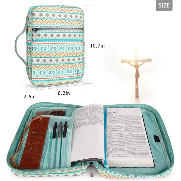 Montana West Bible Covers for Women Men with Leather Bookmark Carrying Book Case Church Bag Bible Protective with Zippered Pocket MWB-5011BLUE