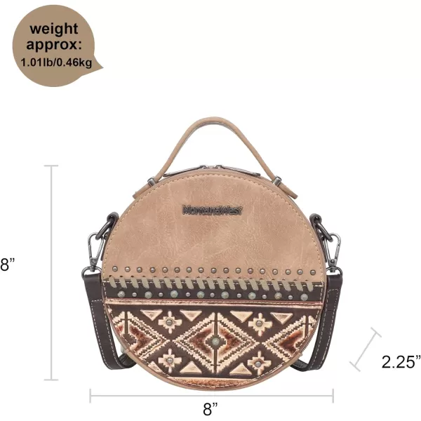 Montana West Canteen Bag Western Round Purse for Women Circle Crossbody Bag Top Handle Shoulder Handbag