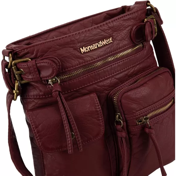 Montana West Crossbody Bags for Women Shoulder Purse Multi Pocket Travel Handbags Ultra Soft Washed Leather