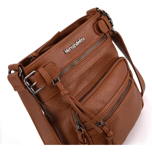 Montana West Crossbody Bags for Women Shoulder Purse Multi Pocket Travel Handbags Ultra Soft Washed Leather