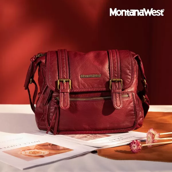 Montana West Crossbody Bags for Women Shoulder Purse Multi Pocket Travel Handbags Ultra Soft Washed Leather