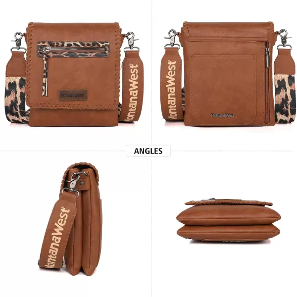 Montana West Crossbody Bags for Women with Dual Compartments Western Crossbody Purse With Leopard Print Guitar Strapstrap