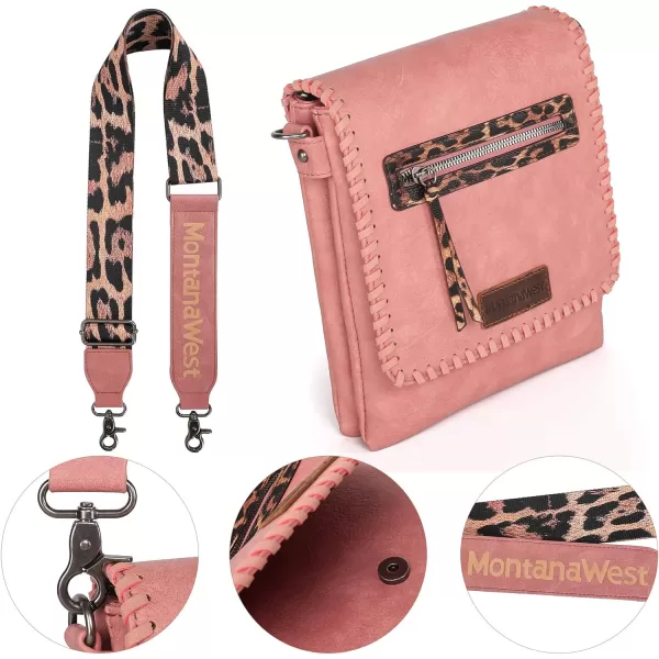 Montana West Crossbody Bags for Women with Dual Compartments Western Crossbody Purse With Leopard Print Guitar Strapstrap