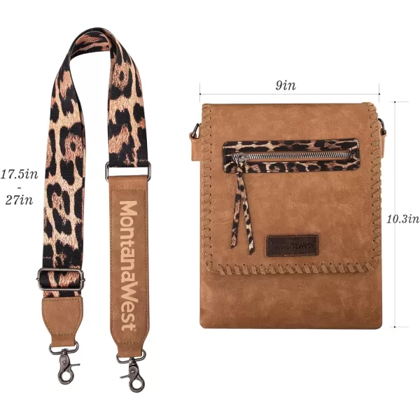 Montana West Crossbody Bags for Women with Dual Compartments Western Crossbody Purse With Leopard Print Guitar Strapstrap