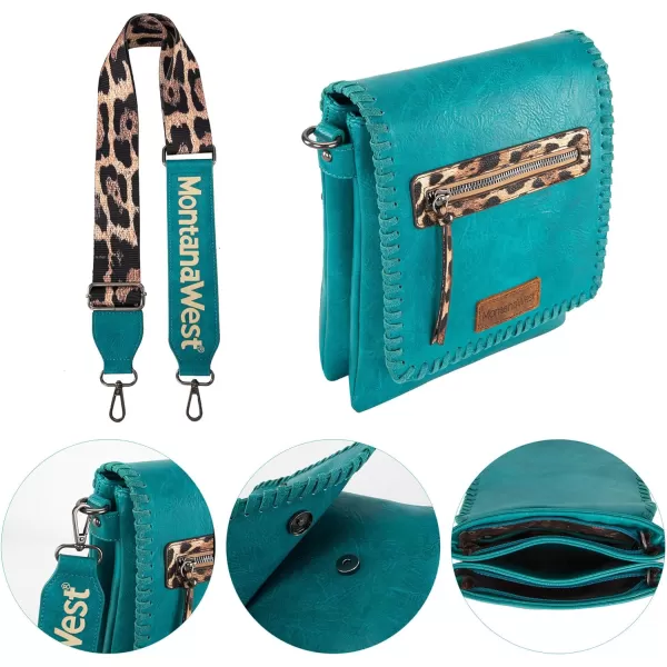 Montana West Crossbody Bags for Women with Dual Compartments Western Crossbody Purse With Leopard Print Guitar Strapstrap