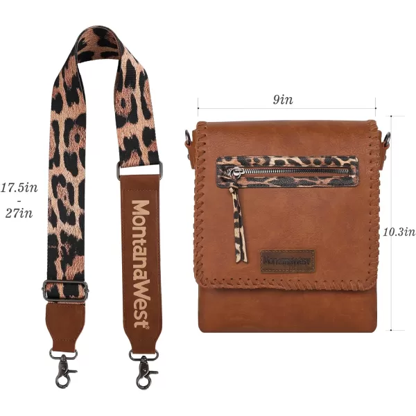 Montana West Crossbody Bags for Women with Dual Compartments Western Crossbody Purse With Leopard Print Guitar Strapstrap