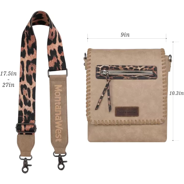 Montana West Crossbody Bags for Women with Dual Compartments Western Crossbody Purse With Leopard Print Guitar Strapstrap