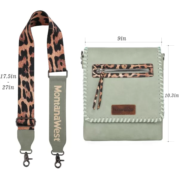 Montana West Crossbody Bags for Women with Dual Compartments Western Crossbody Purse With Leopard Print Guitar Strapstrap